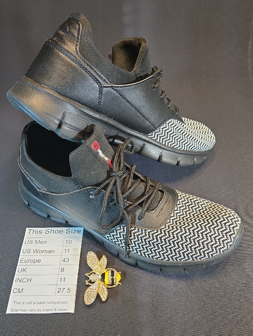 Alpine Swiss Leo Men's Black Knit Toe Lace-Up Sneakers